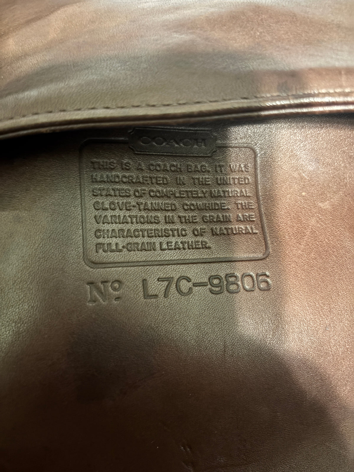 Vintage Coach Equestrian Slim Bucket Bag 9806 Brown Leather USA 1997