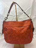 Coach Zoe Woven Leather Burnt Orange