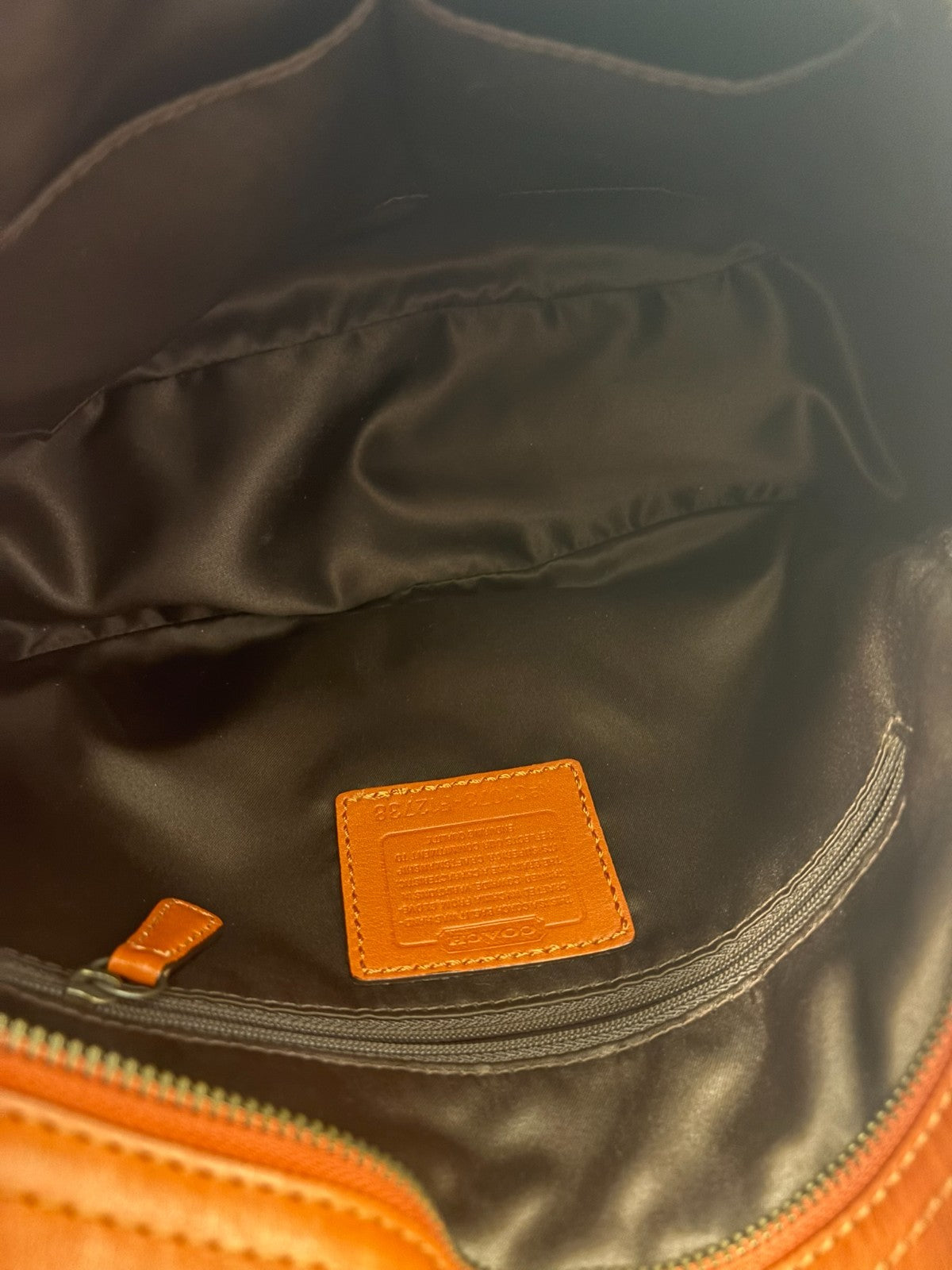 Coach Zoe Woven Leather Burnt Orange