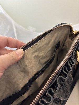 Marc Jacobs Cecilia Black Quilted Leather Satchel Crossbody Bag