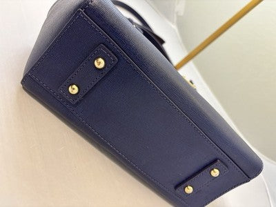 DOONEY & BOURKE BLUE SAFFIANO LEATHER MINI SATCHEL-FREE SHIPPING!!