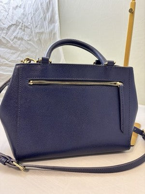 DOONEY & BOURKE BLUE SAFFIANO LEATHER MINI SATCHEL-FREE SHIPPING!!