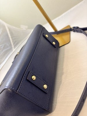 DOONEY & BOURKE BLUE SAFFIANO LEATHER MINI SATCHEL-FREE SHIPPING!!