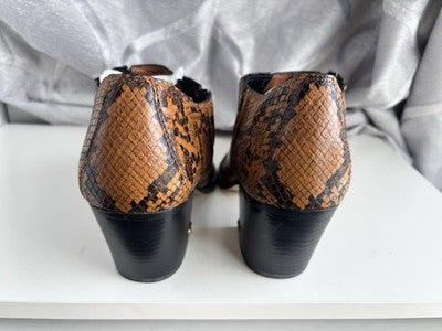 Coach Perri Caramel Snake print booties Size 7.5 retail $289 -FREE SHIPPING!!