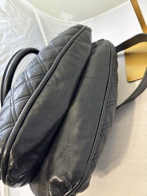 Marc Jacobs Cecilia Black Quilted Leather Satchel Crossbody Bag