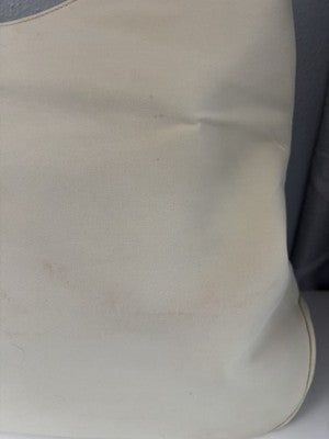 SALVATORE FERRAGAMO WHITE Canvas LEATHER Trim HOBO SHOULDER BAG Needs TLC