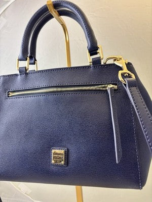DOONEY & BOURKE BLUE SAFFIANO LEATHER MINI SATCHEL-FREE SHIPPING!!