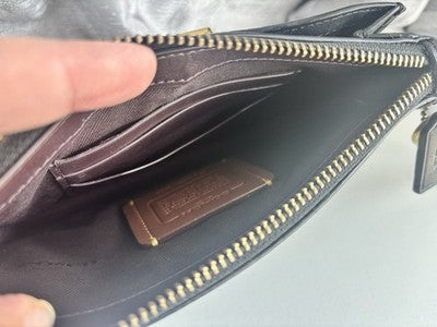 Coach Dreamer Wristlet Signature Glovetanned Leather 73956 Black-FREE SHIPPING!