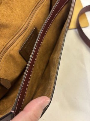 COACH GEORGIE SIG. COLORBLOCK ORANGE RED LEATHER CROSSBODY BAG