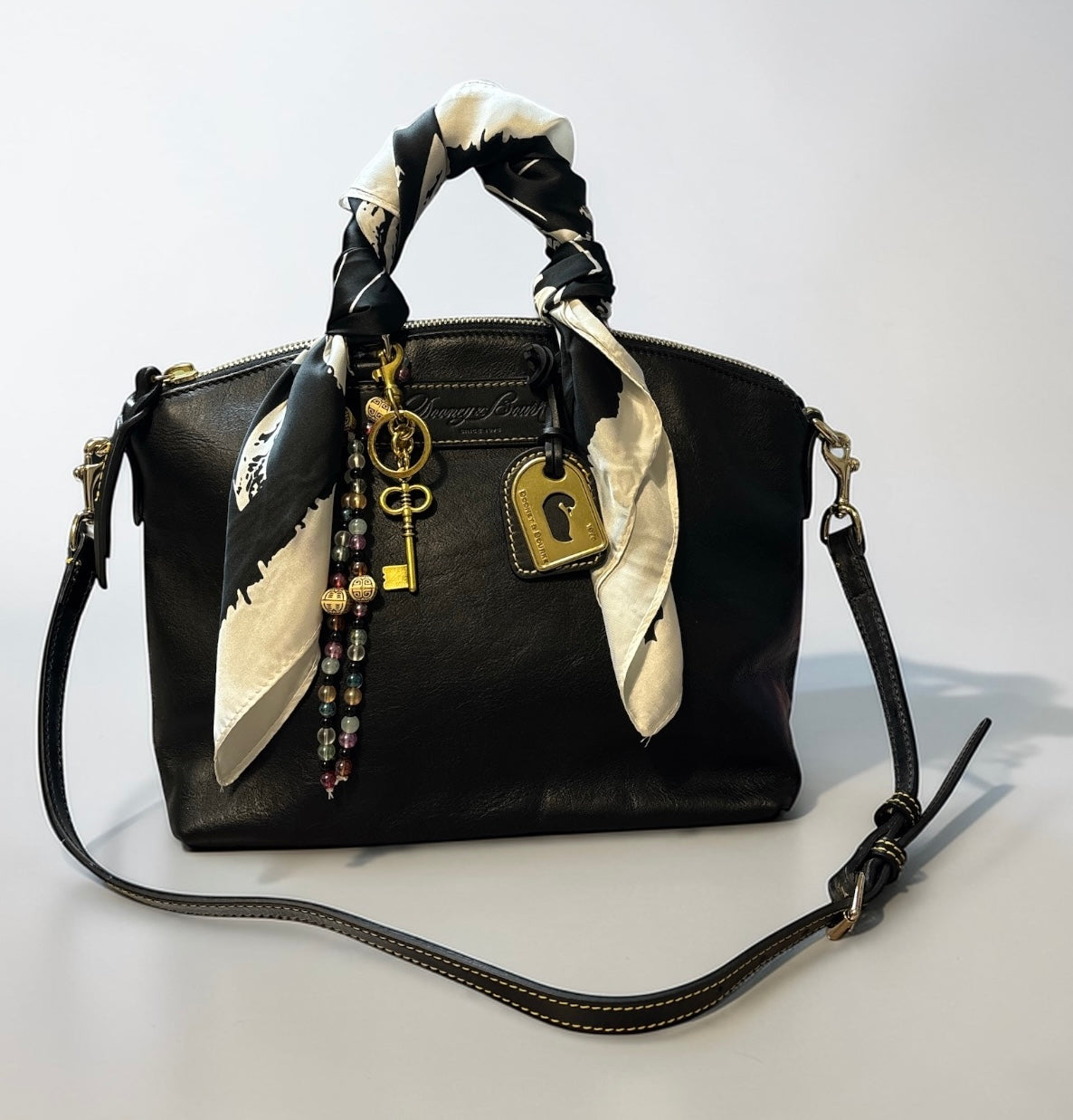 Dooney & Bourke Black Vachetta Florentine Top Handle Bag