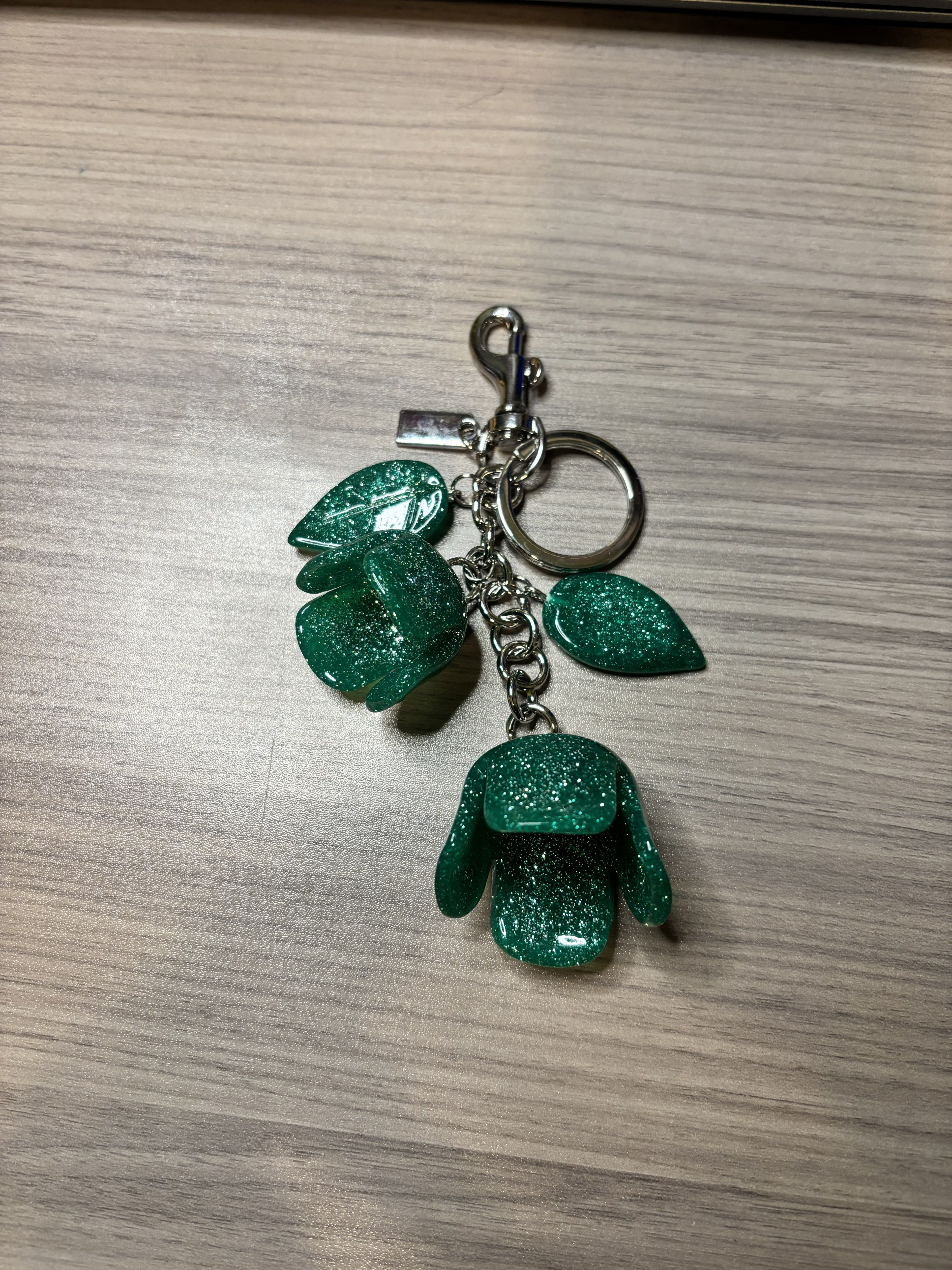 Floral Purse Charms in Green, Pink or Red with Gold or Silver Tone Hardware