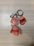 Floral Purse Charms in Green, Pink or Red with Gold or Silver Tone Hardware