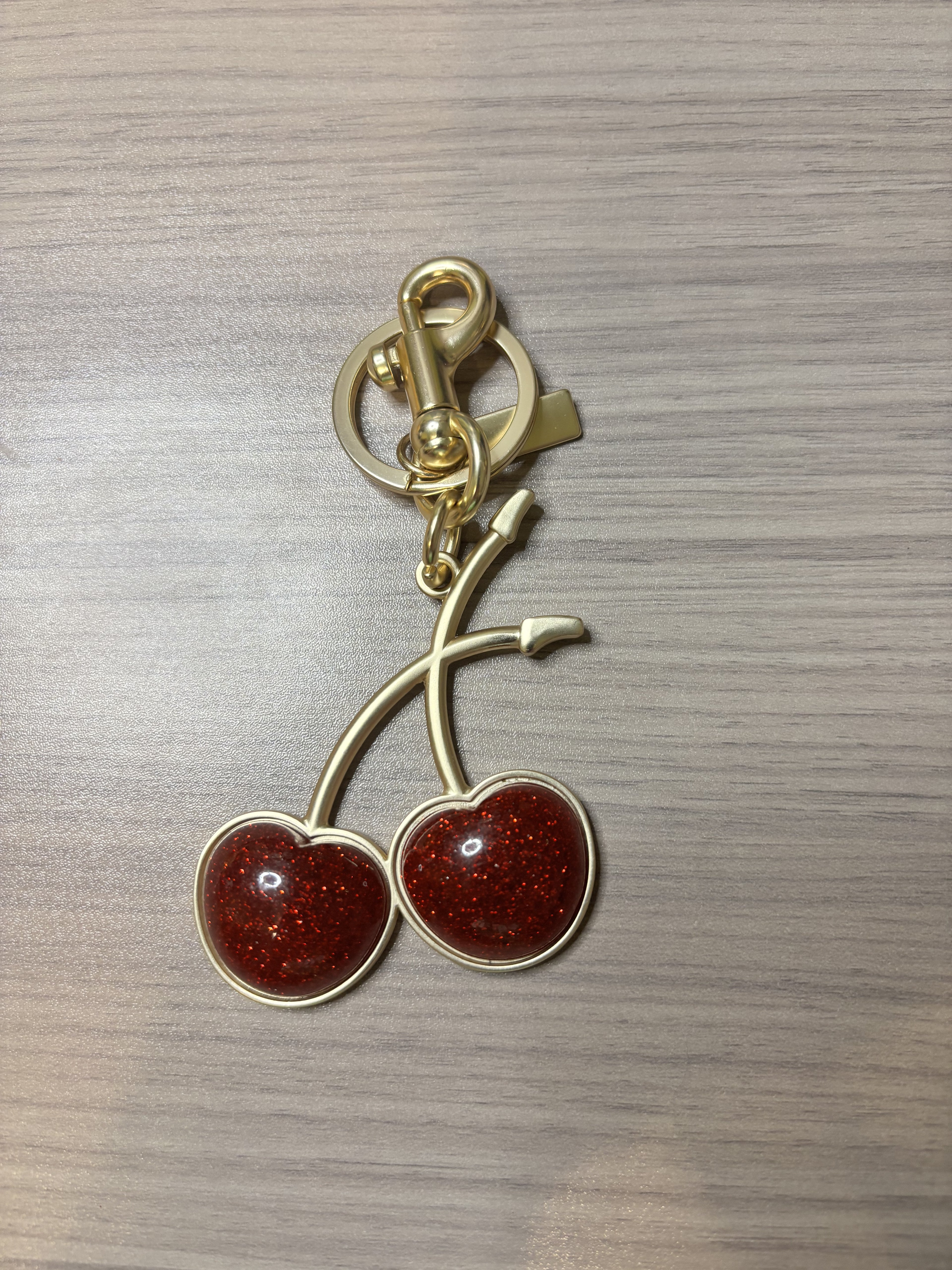 Cherry Purse Charms in Black, Pink or Red with Gold Tone Hardware