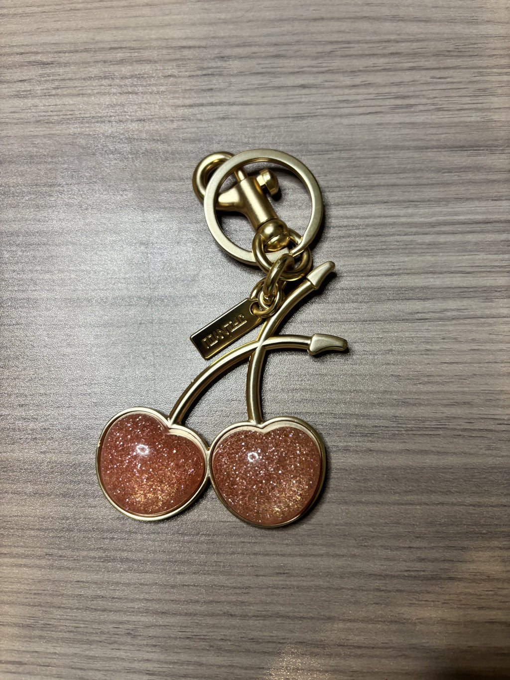 Cherry Purse Charms in Black, Pink or Red with Gold Tone Hardware