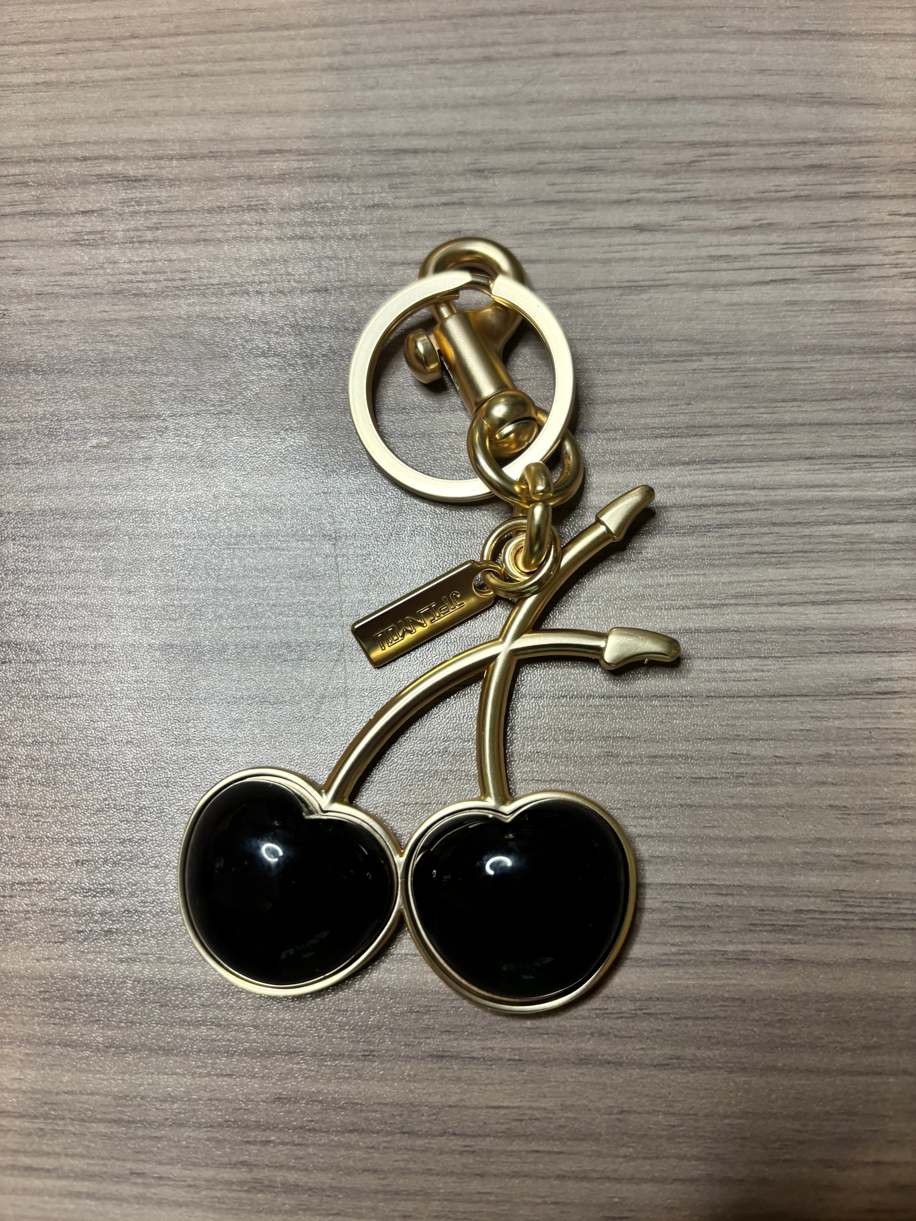 Cherry Purse Charms in Black, Pink or Red with Gold Tone Hardware