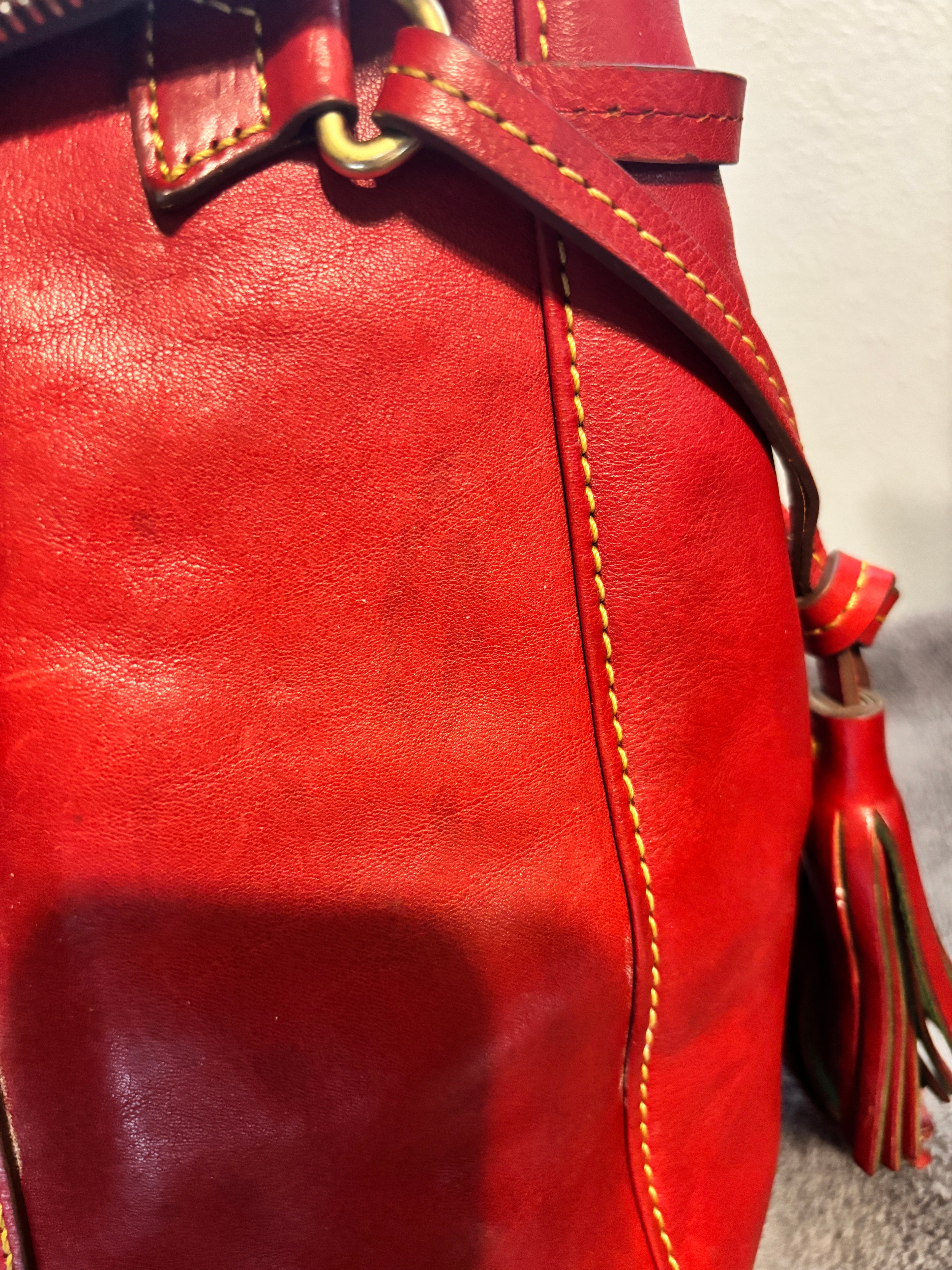 Dooney & Bourke Florentine Smith Bag Purple Red Leather Satchel