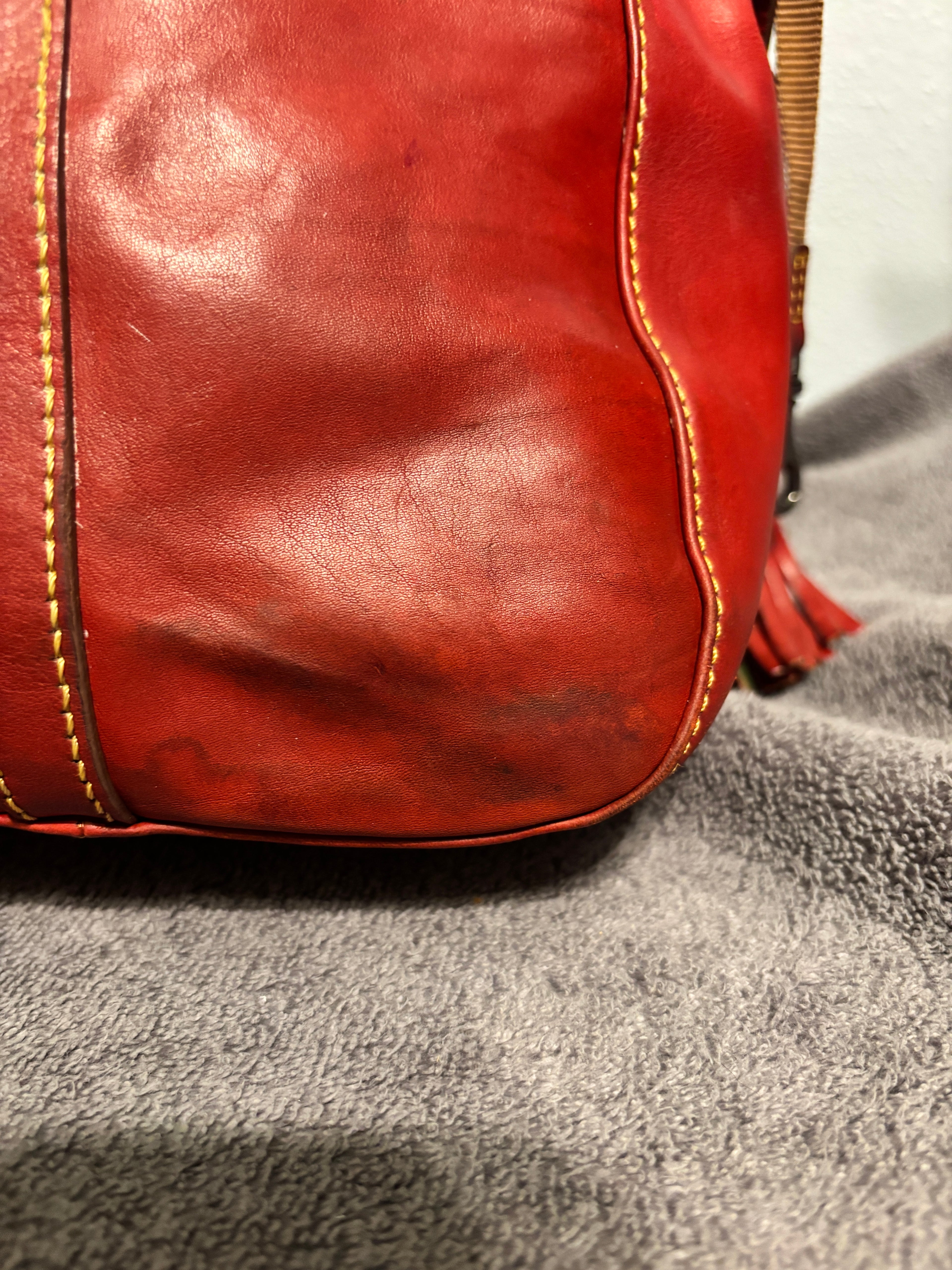 Dooney & Bourke Florentine Smith Bag Purple Red Leather Satchel