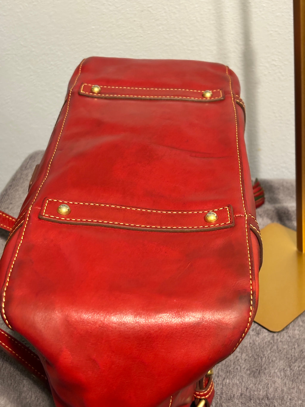 Dooney & Bourke Florentine Smith Bag Purple Red Leather Satchel
