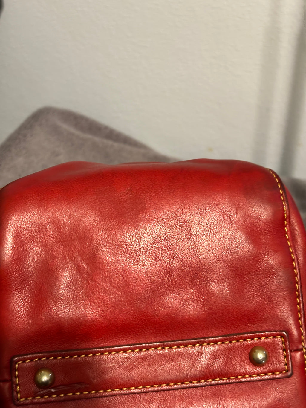 Dooney & Bourke Florentine Smith Bag Purple Red Leather Satchel