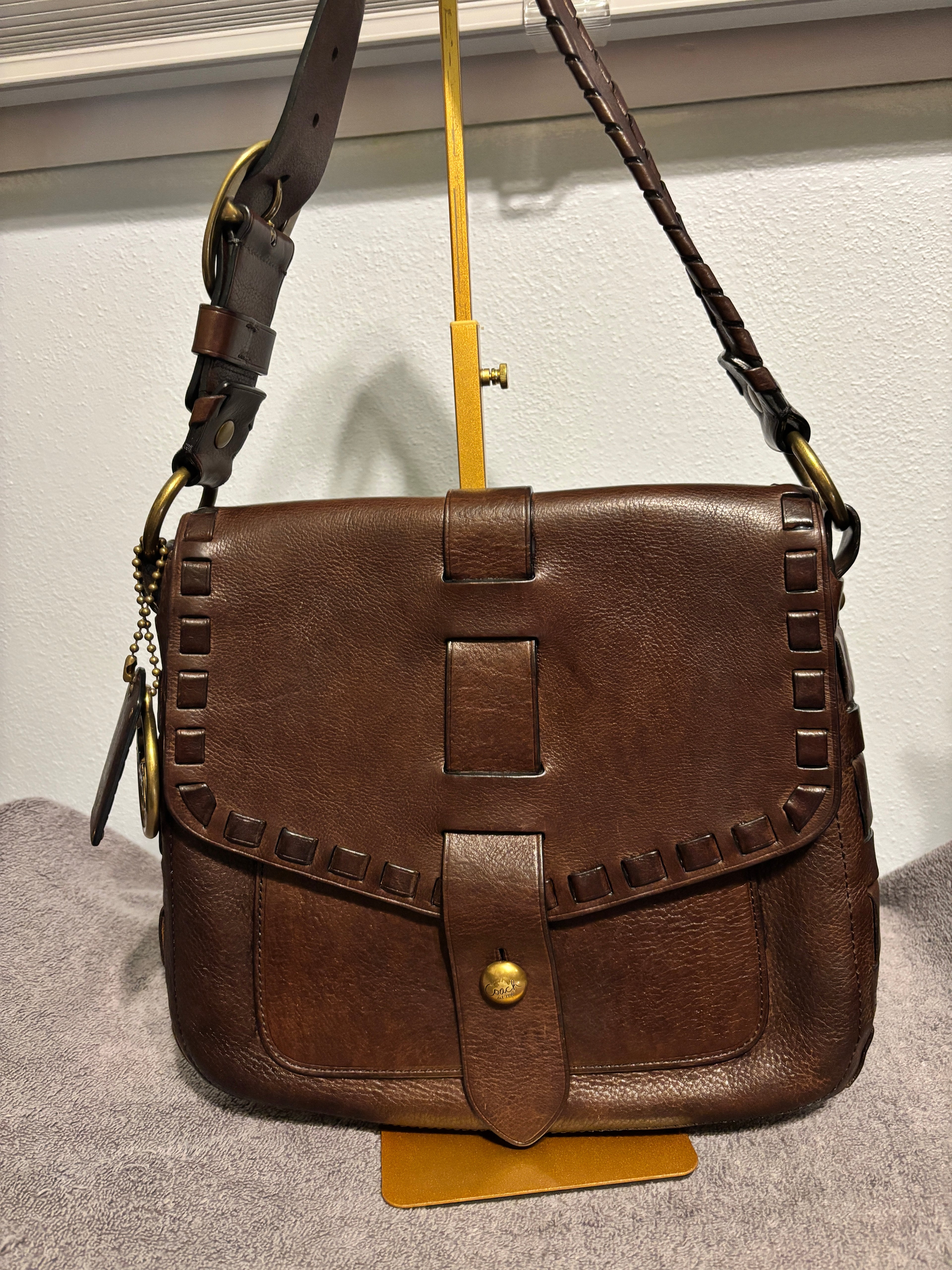 Coach Julia Thompson Leather Shoulder Bag 11376 Brown