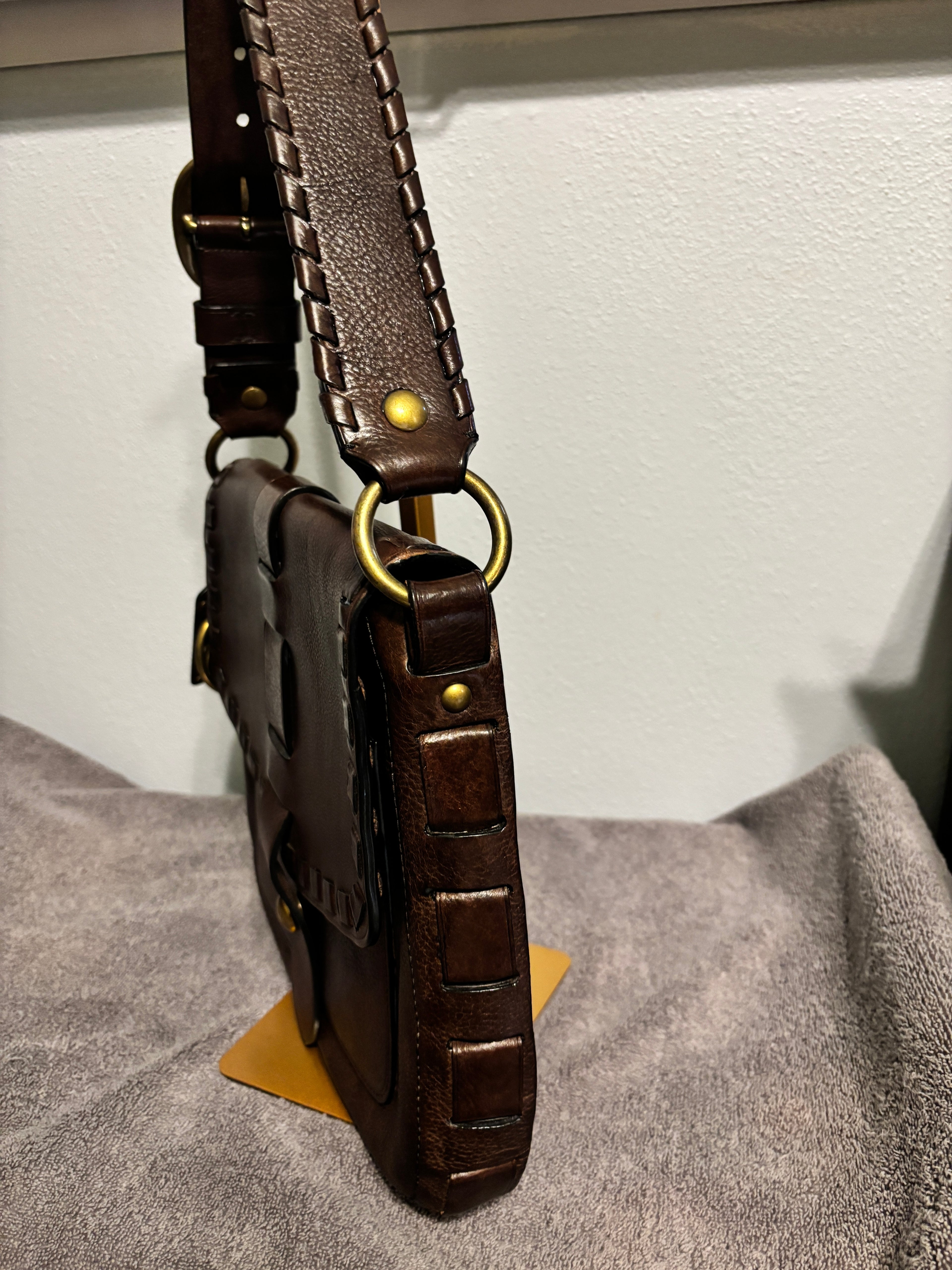 Coach Julia Thompson Leather Shoulder Bag 11376 Brown