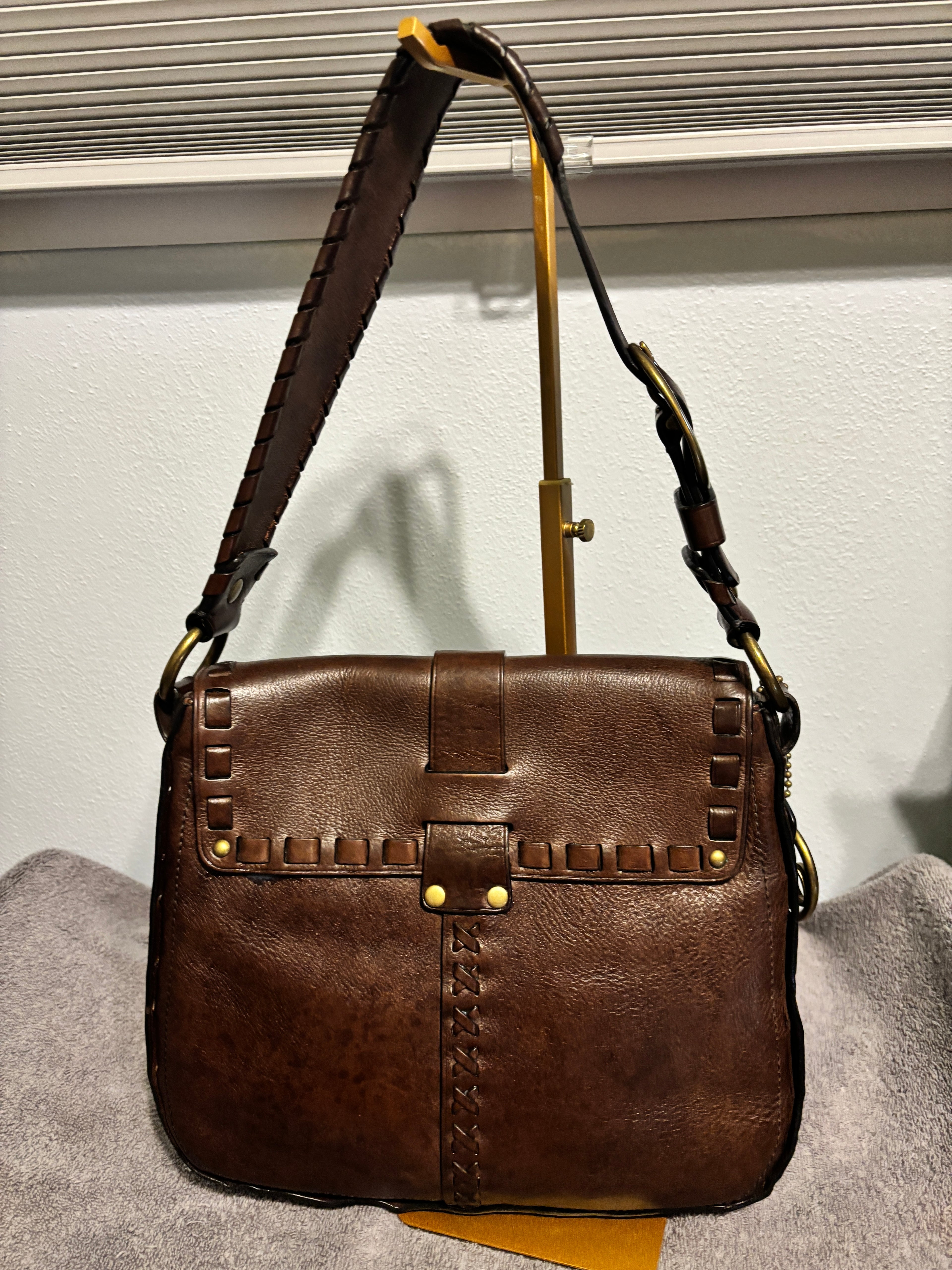 Coach Julia Thompson Leather Shoulder Bag 11376 Brown