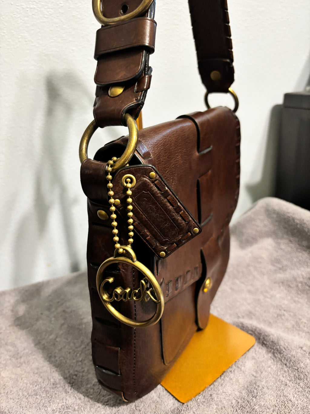 Coach Julia Thompson Leather Shoulder Bag 11376 Brown