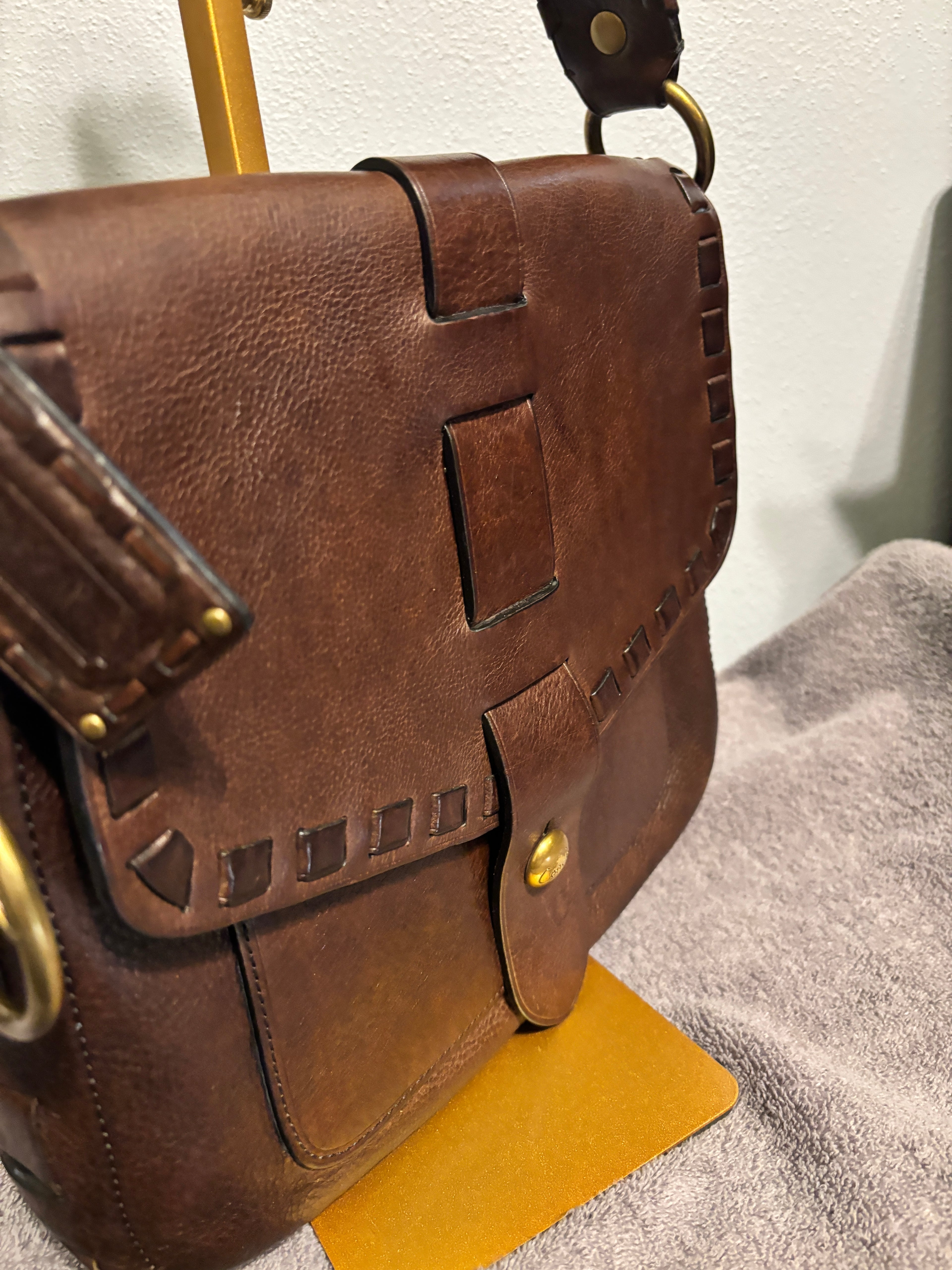 Coach Julia Thompson Leather Shoulder Bag 11376 Brown