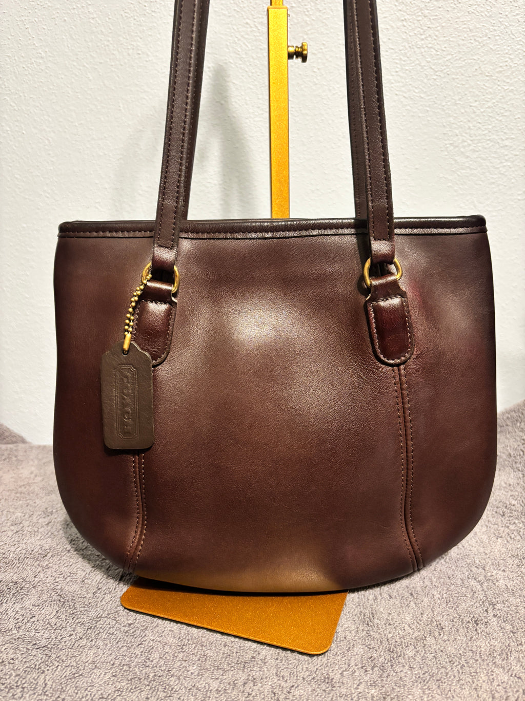 Vintage Coach 9996 Two Tone Brown Framed Pouch