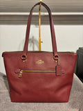 Coach East West Gallery Tote Boysenberry Leather Shoulder Bag