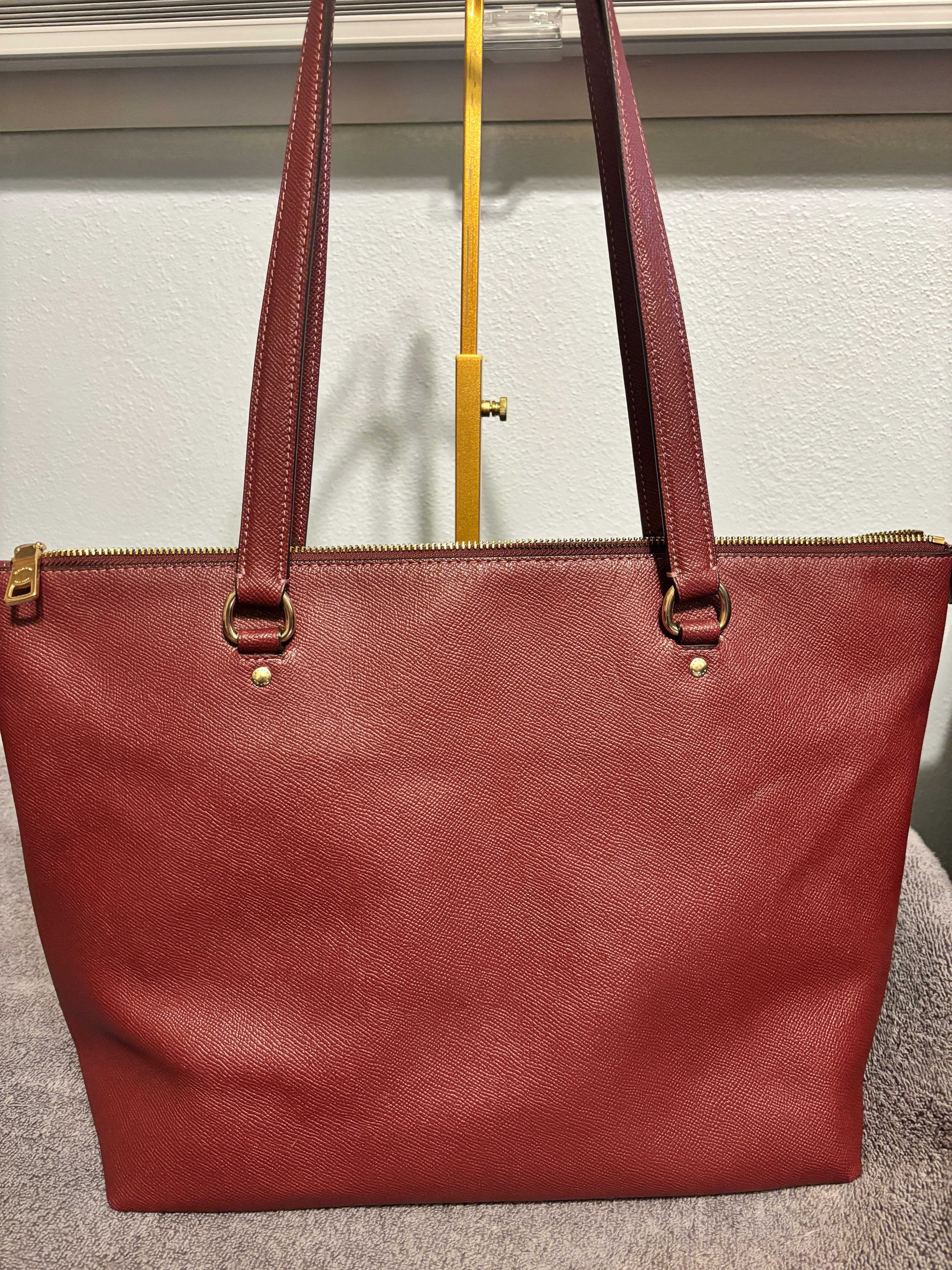 Coach East West Gallery Tote Boysenberry Leather Shoulder Bag