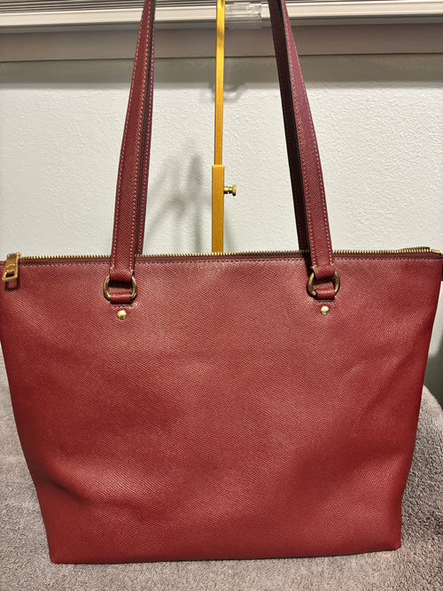 Coach East West Gallery Tote Boysenberry Leather Shoulder Bag