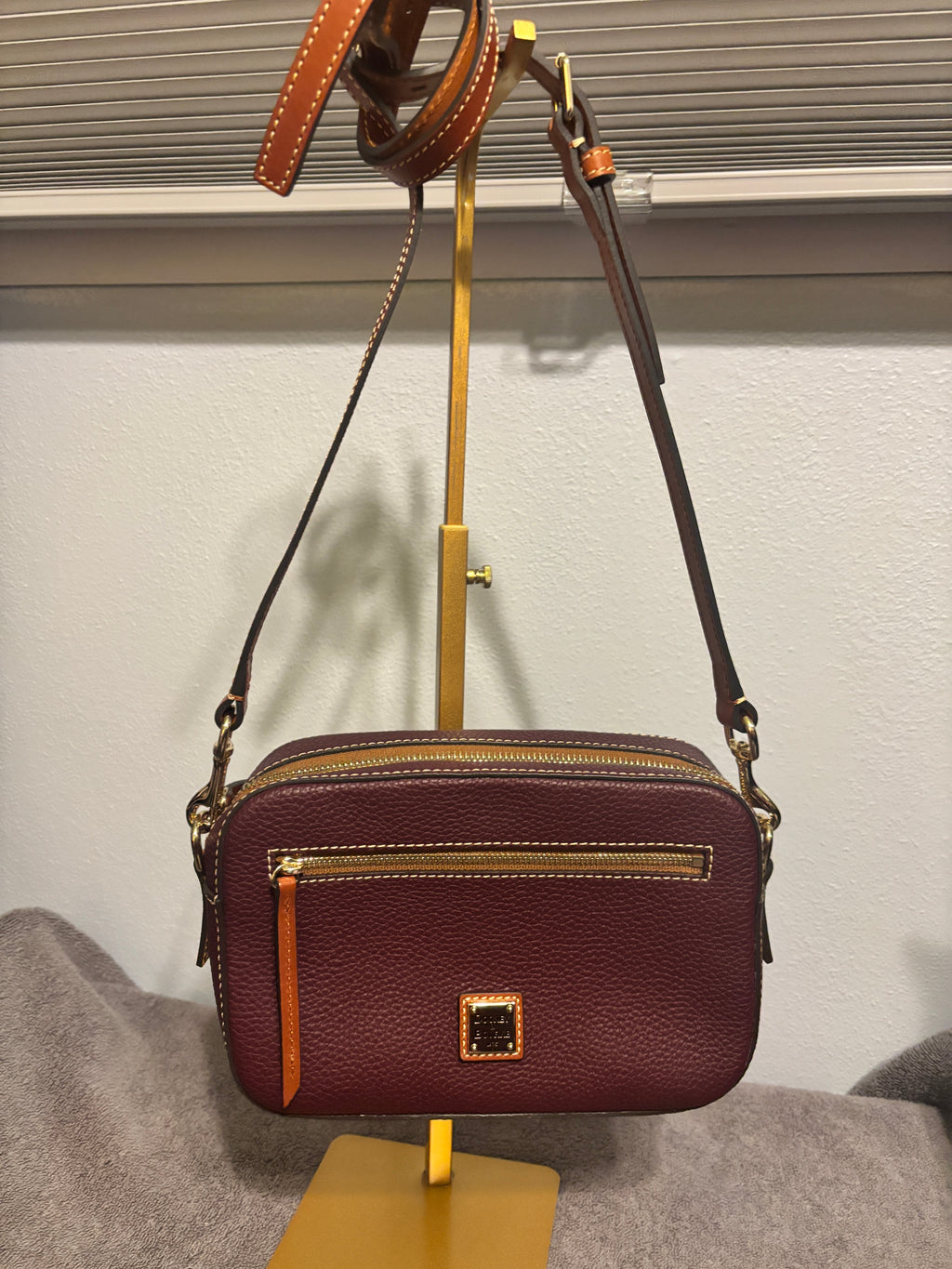 Dooney & Bourke Purple Pebbled Leather Camera Crossbody Bag NWOT