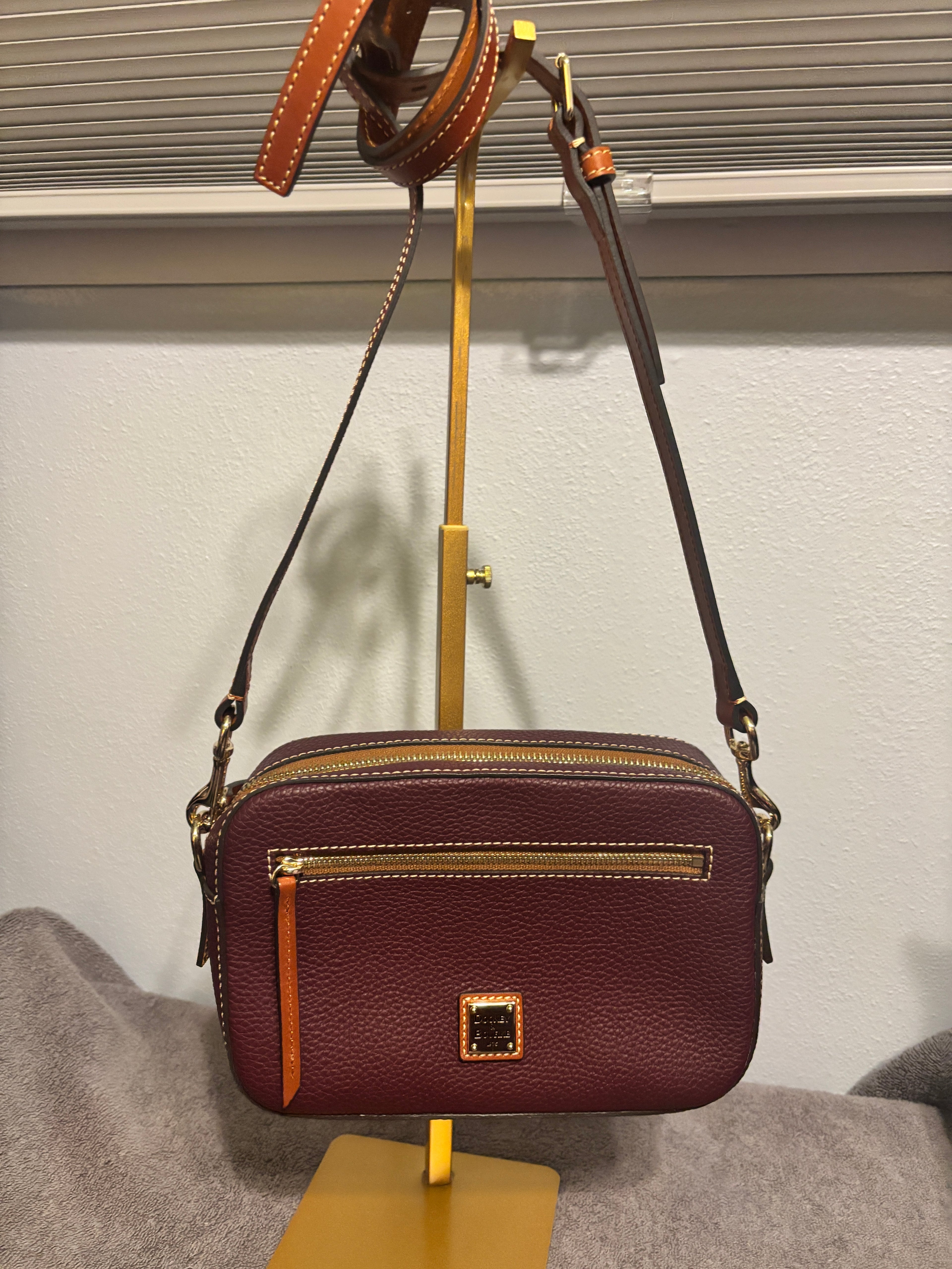 Dooney & Bourke Purple Pebbled Leather Camera Crossbody Bag NWOT