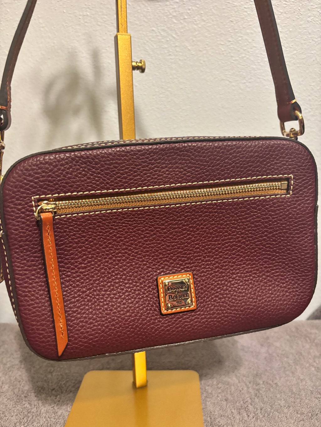Dooney & Bourke Purple Pebbled Leather Camera Crossbody Bag NWOT