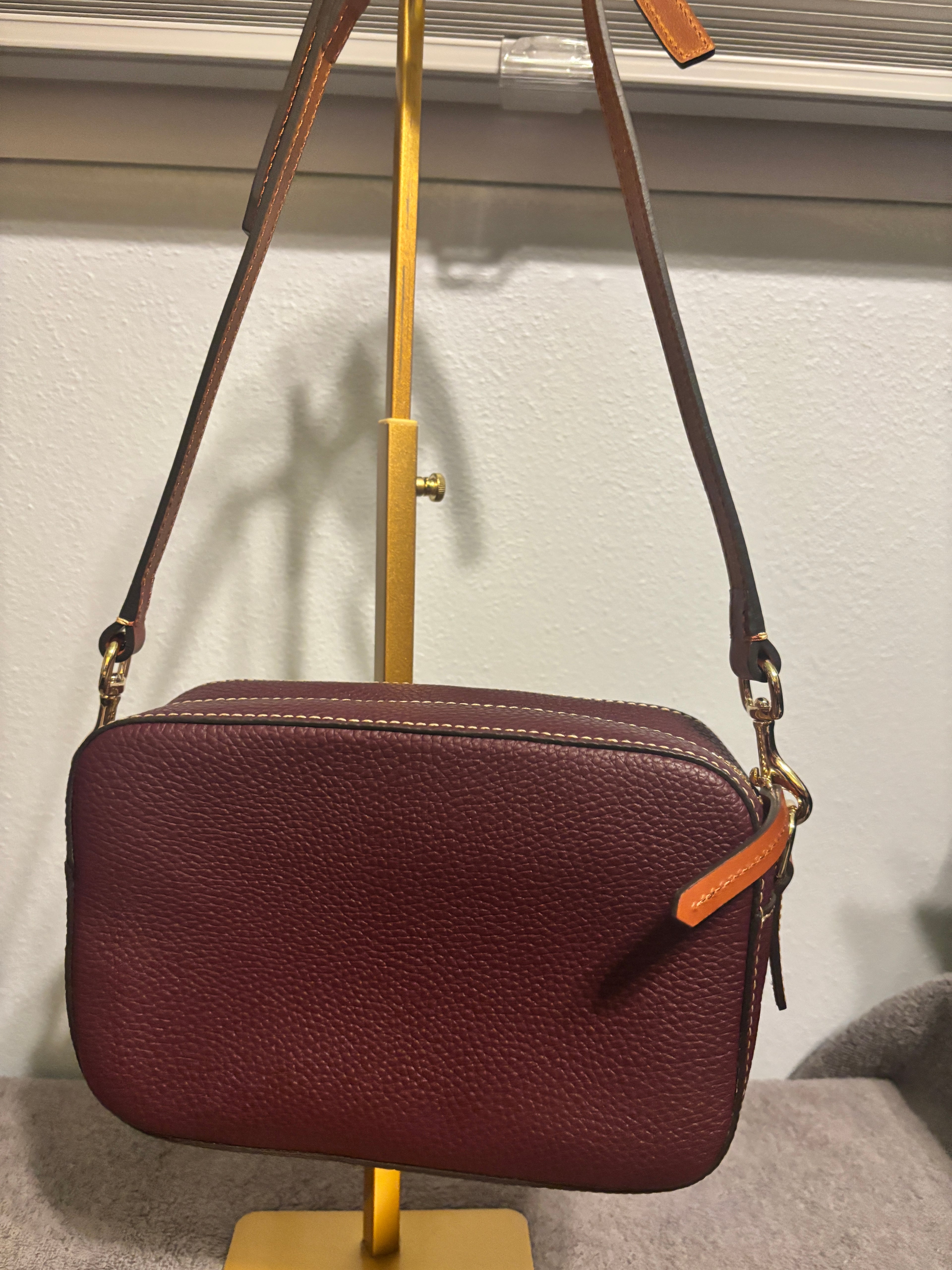 Dooney & Bourke Purple Pebbled Leather Camera Crossbody Bag NWOT