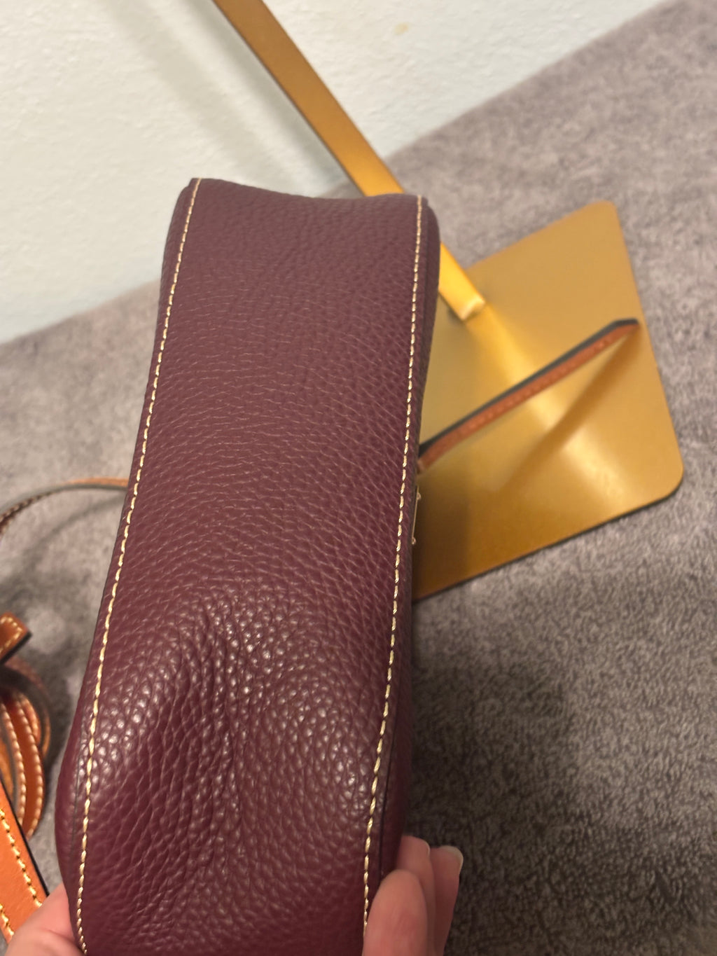 Dooney & Bourke Purple Pebbled Leather Camera Crossbody Bag NWOT