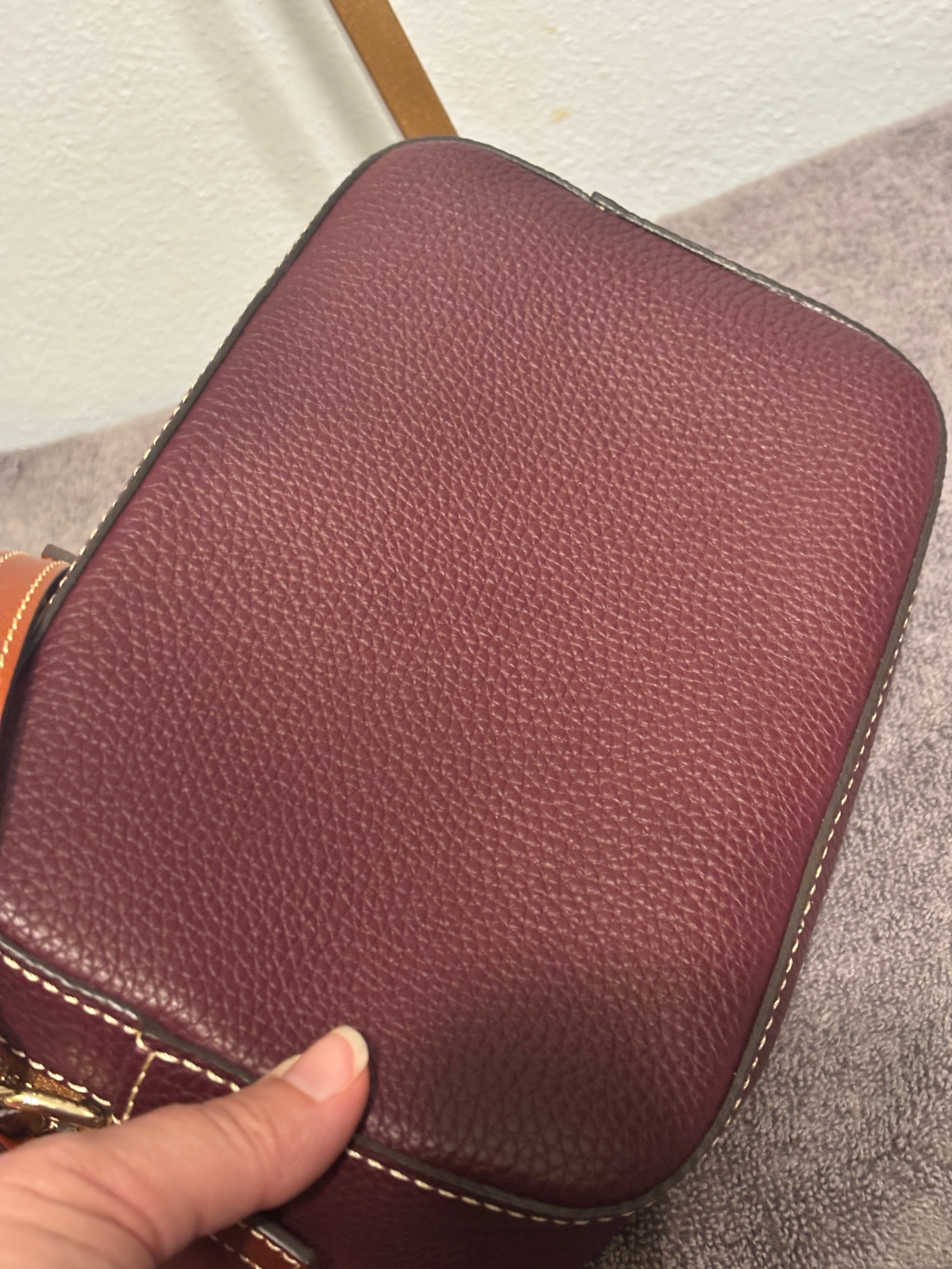 Dooney & Bourke Purple Pebbled Leather Camera Crossbody Bag NWOT