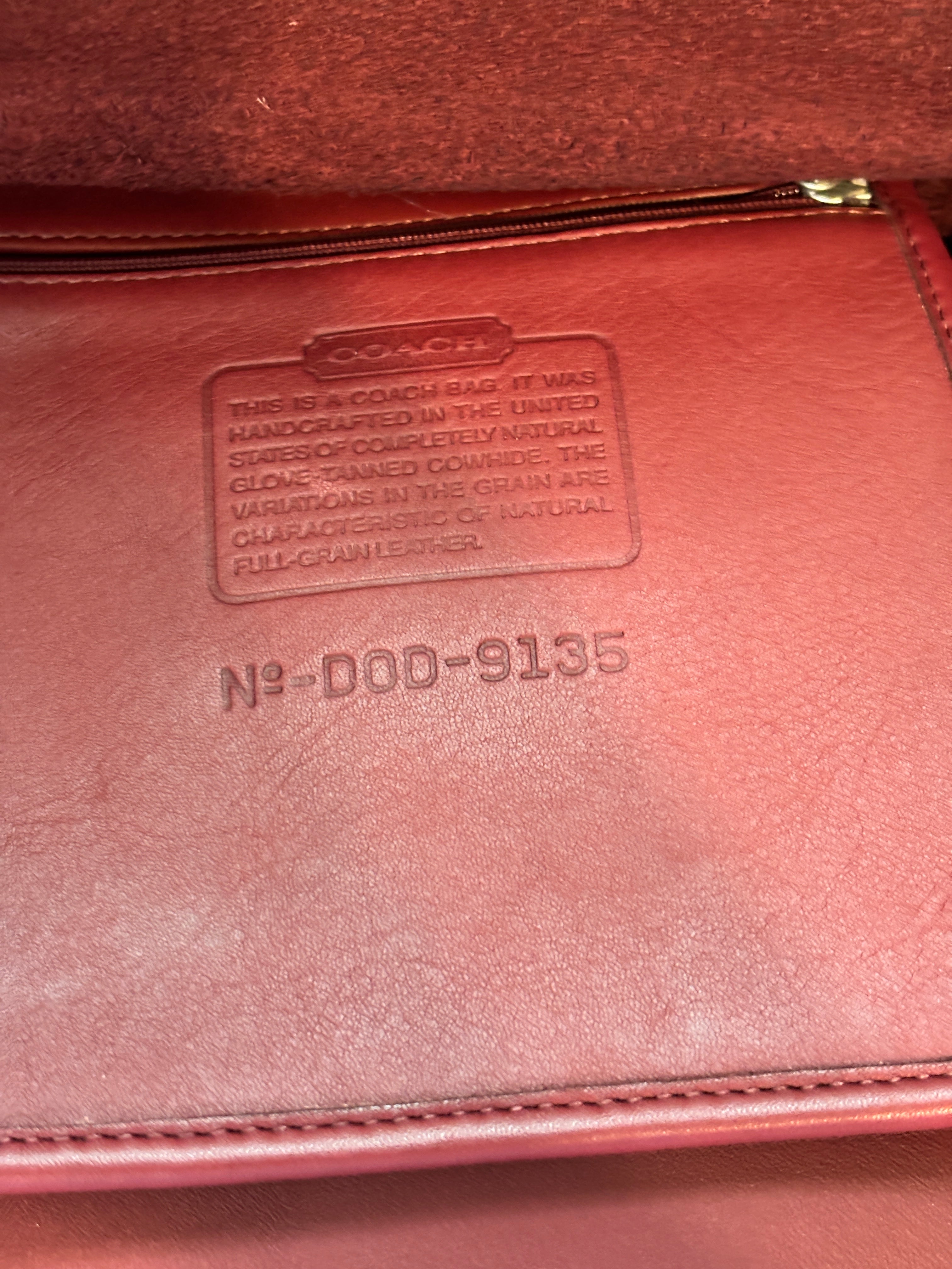 Vintage Coach Hippie Flap Bag 9135 Red Leather USA