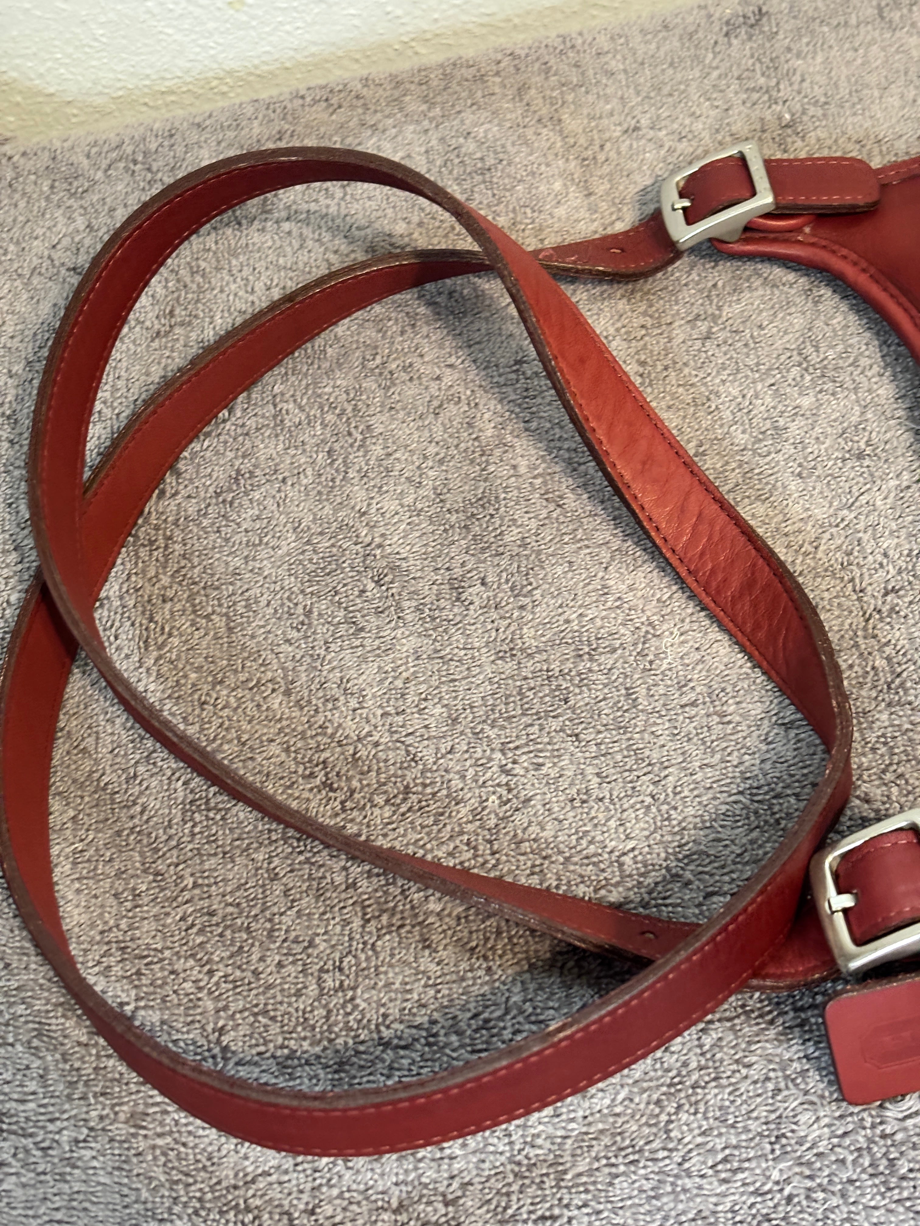 Vintage Coach Hippie Flap Bag 9135 Red Leather USA