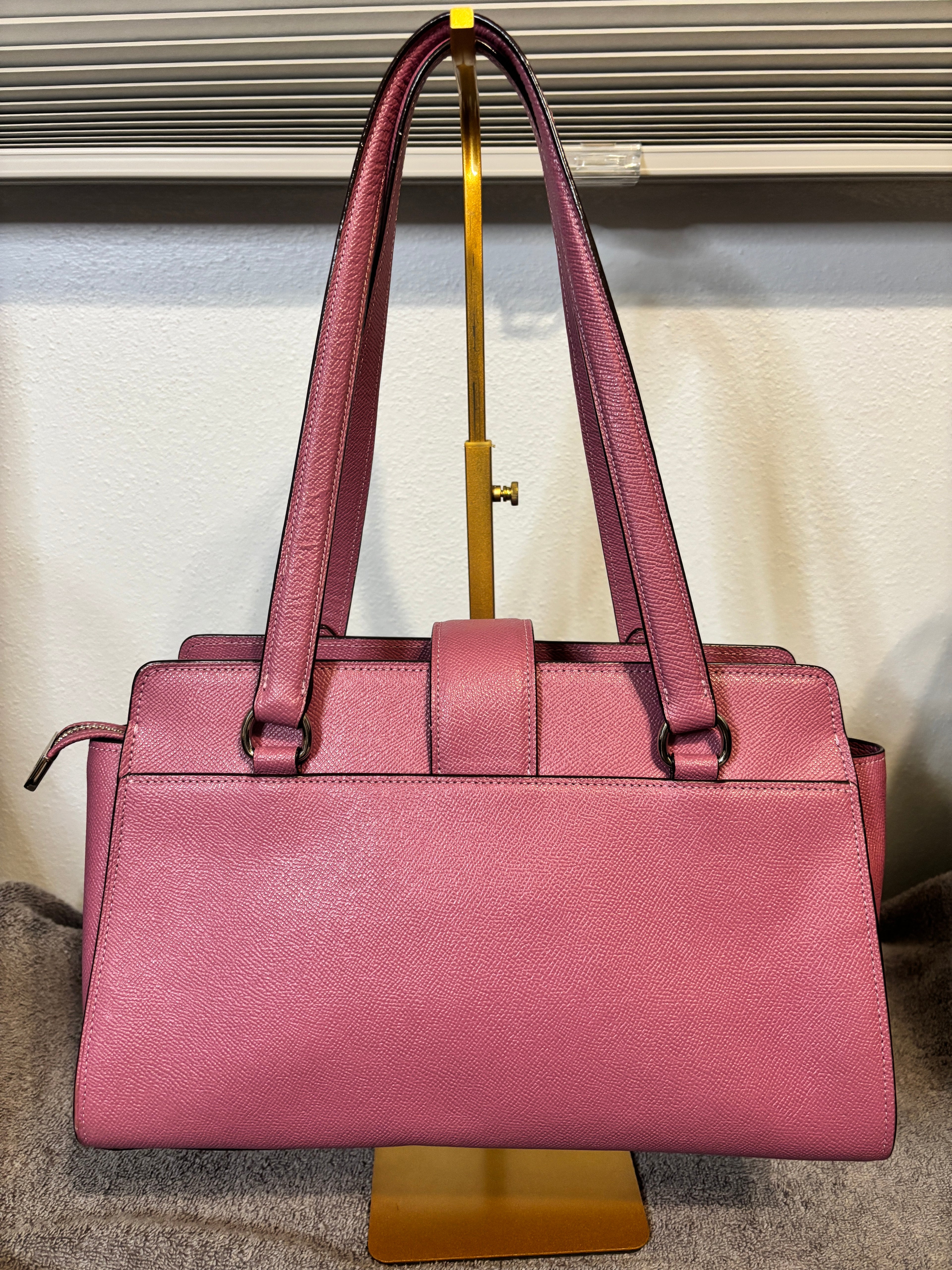 Coach Avary Carryall Primrose Crossgrain Leather Satchel Tote