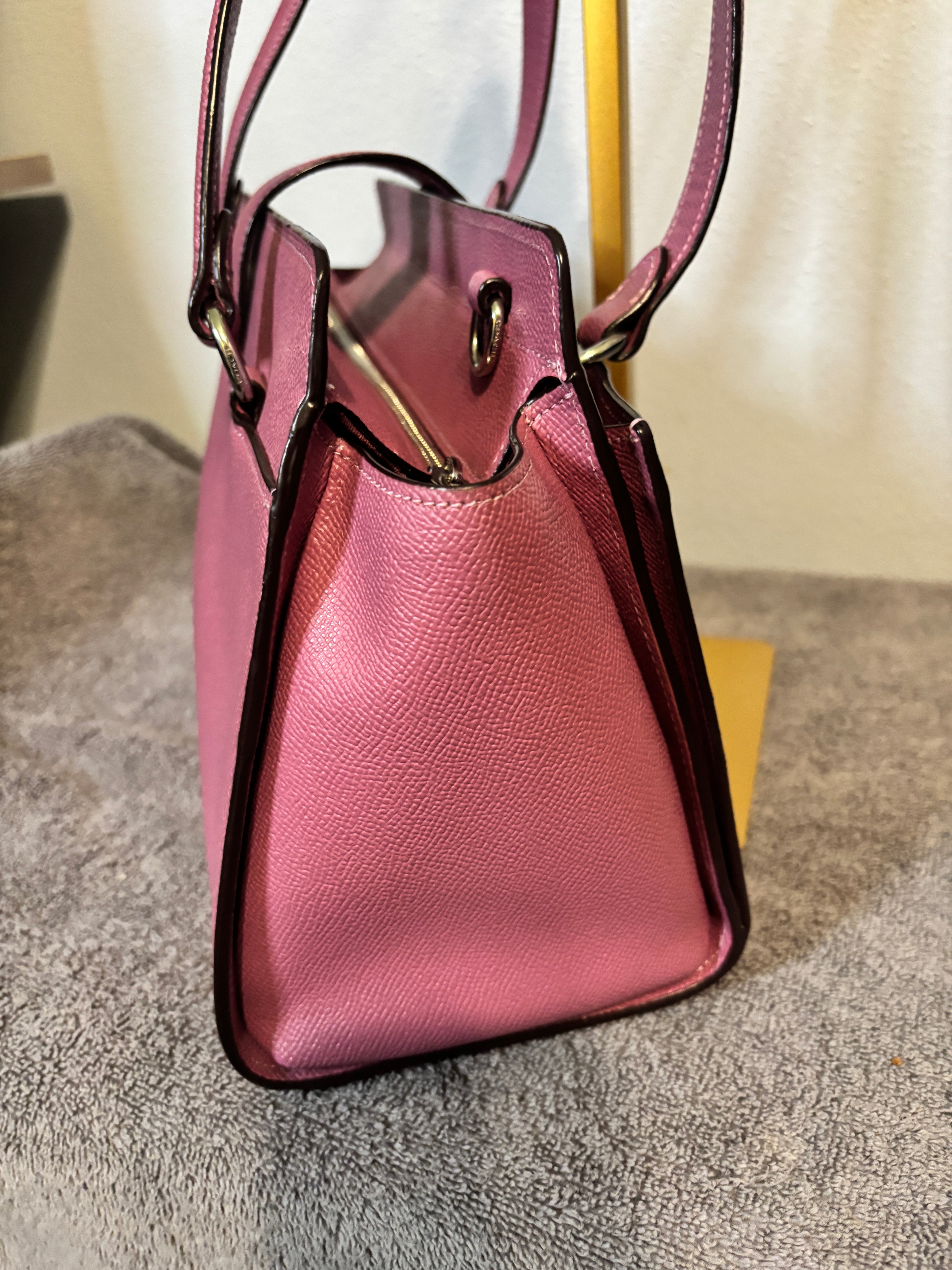 Coach Avary Carryall Primrose Crossgrain Leather Satchel Tote