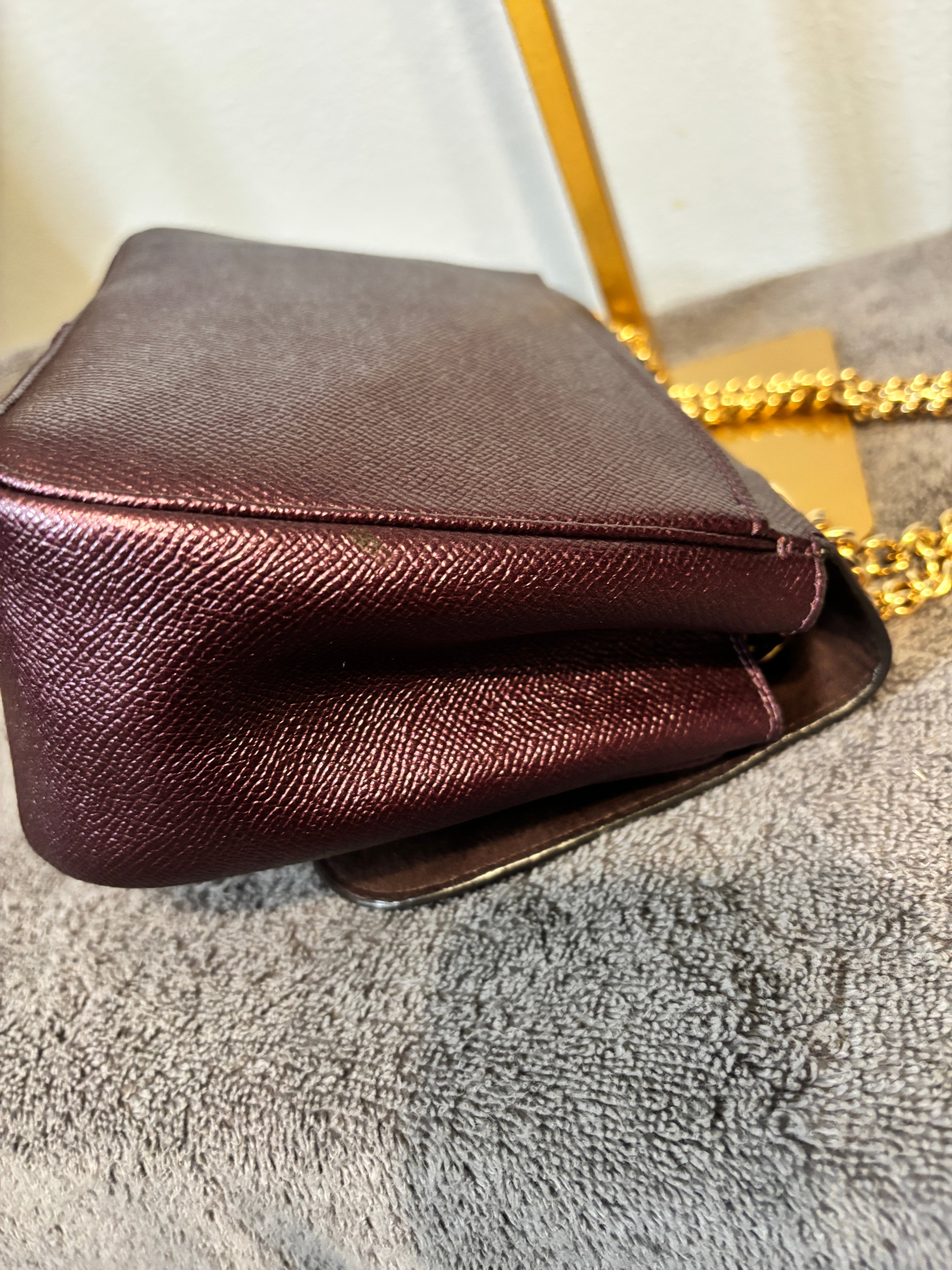 Coach Madison Sadie Flap in rich purple saffiano leather