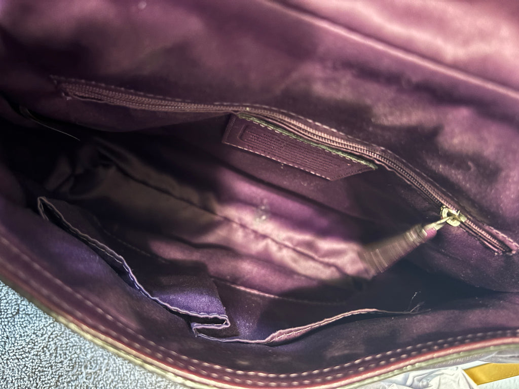 Coach Madison Sadie Flap in rich purple saffiano leather