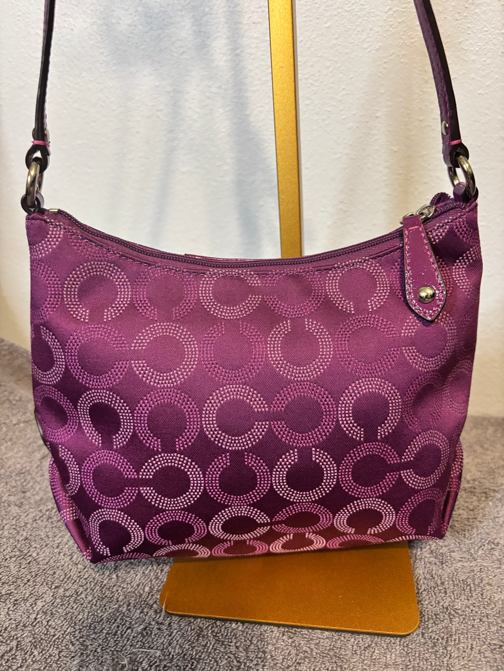 Coach Ashley Optic C Purple Signature Crossbody Hangtag