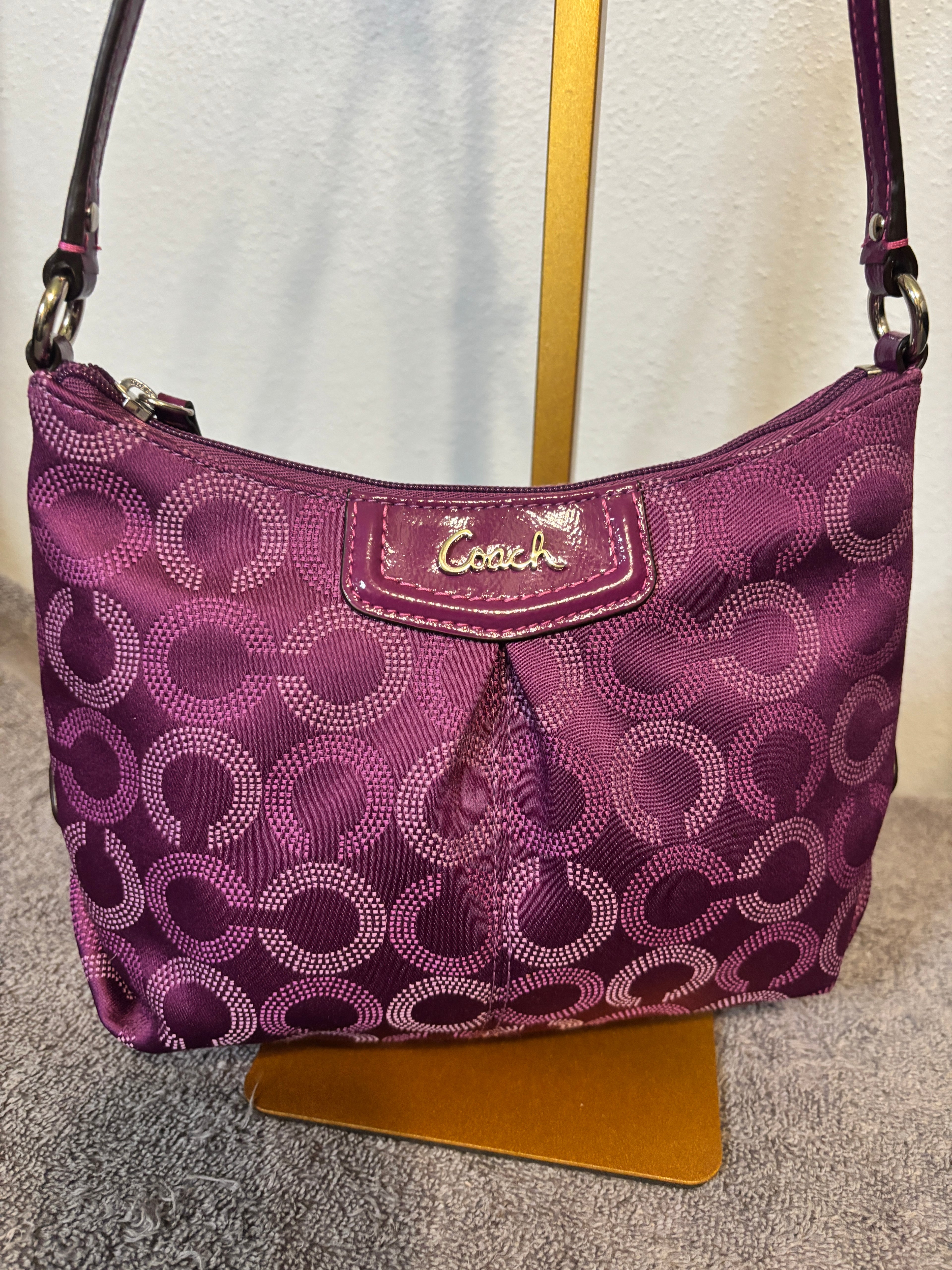 Coach Ashley Optic C Purple Signature Crossbody Hangtag