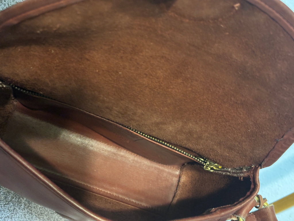 Vintage Coach Devon Bag Bordeaux Leather Crossbody USA 9908 Hangtag