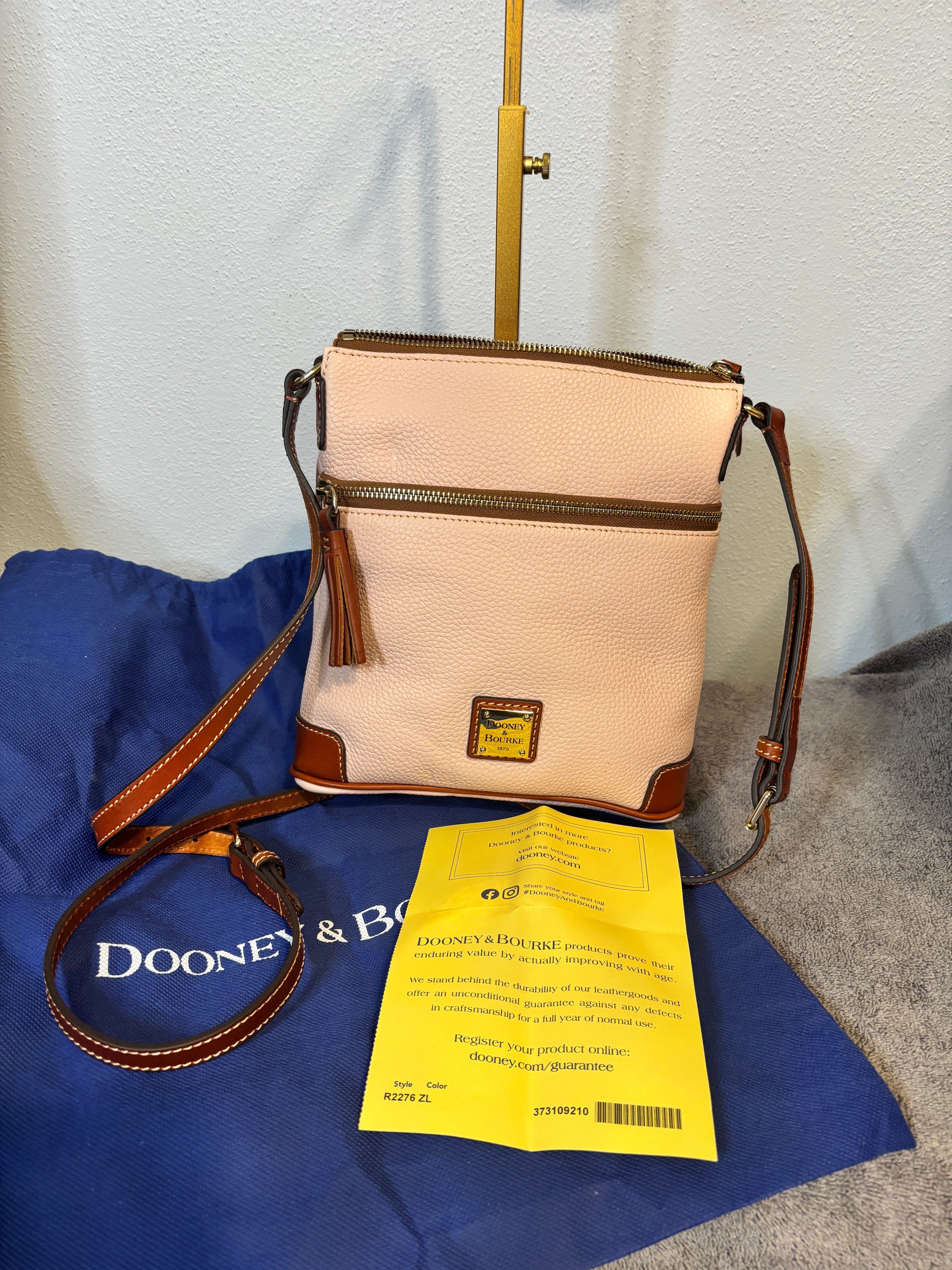 Dooney & Bourke Pink Pebble Leather Crossbody