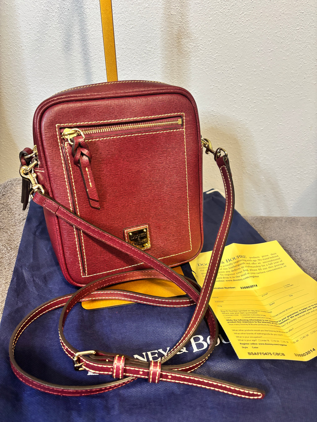 Dooney & Bourke Burgundy Camera Bag Crossbody Leather