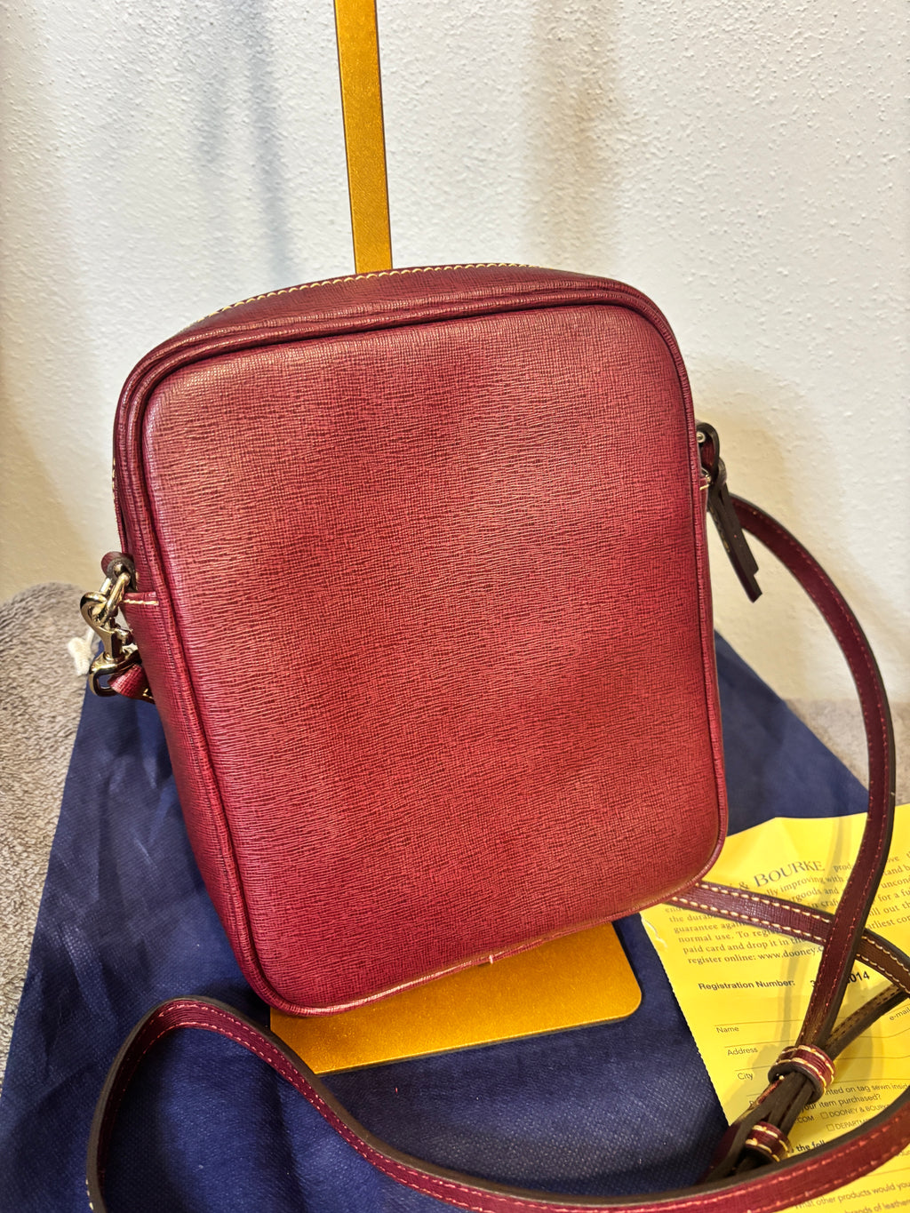 Dooney & Bourke Burgundy Camera Bag Crossbody Leather